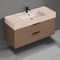 Walnut Bathroom Vanity With Beige Travertine Design Sink, 48